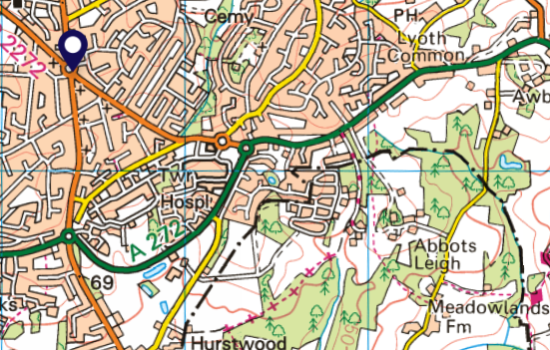 Map of Cowel Lane Sussex