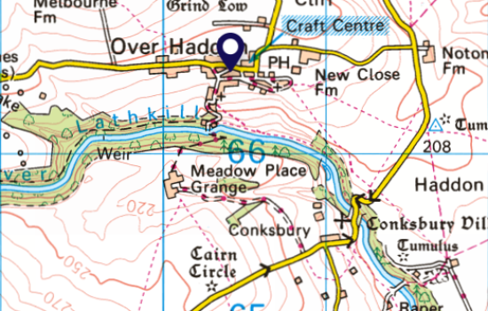 Map of Over Haddon